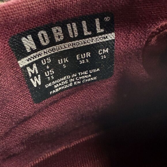 Women’s size 7.5-NOBULL Mid Canvas Trainer Cabernet Red Gum Sole Cross Fit Gym - Picture 8 of 9